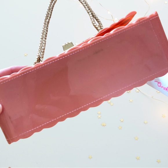 ORCHID LOVE Quilted Jelly Flap Bag with Gold Chain New with Tags - Picture 8 of 11